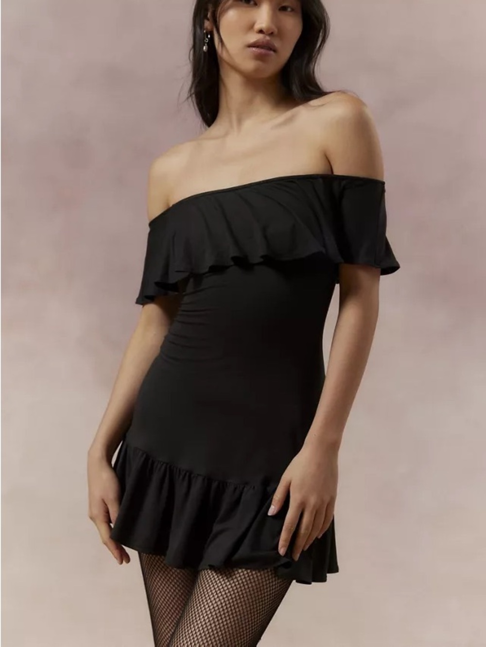NWT Urban Outfitters Black Off the Shoulder Dress